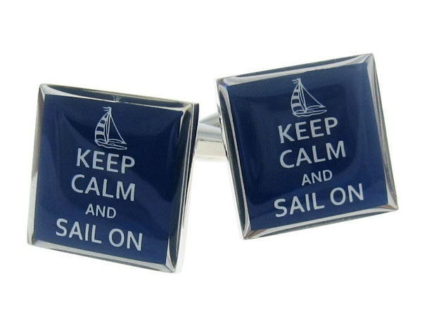 Keep Calm And Sail On Cufflinks