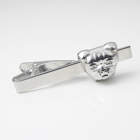Silver Plated British Bulldog Animal Tie Bar Clip Clasp ProCuffs www.procuffs