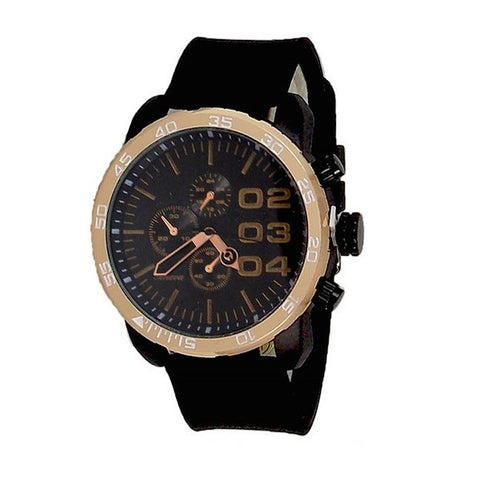 Rose Gold Black Mens Watch w/ Diesel Cologne