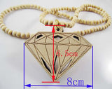 Diamond Wooden Necklace