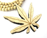 Wooden Marijuana Leaf Necklace