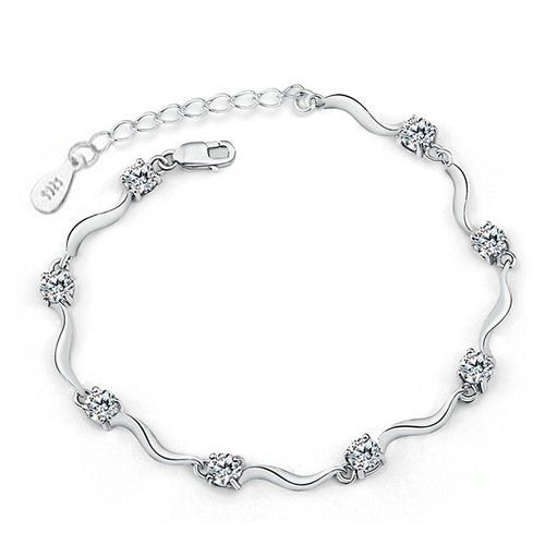 Silver Crystal Rhinestone Bracelet
