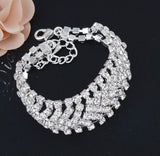 Silver Crystal Wave Rhinestone Bracelet