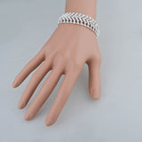 Silver Crystal Wave Rhinestone Bracelet