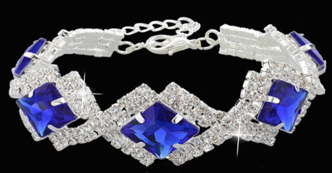 Blue Crystal Rhinestone Bracelet