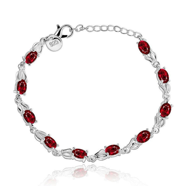 Red Zircon Crystal Rhinestone Bracelet
