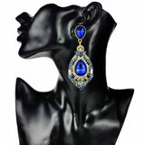 Teardrop Crystal Chandelier Earrings Womens Ocean Pink Big Drop Jewelry