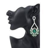 Fashion Jewelry Women Drop Earrings Blue Rhinestone Silver Plated Chandelier