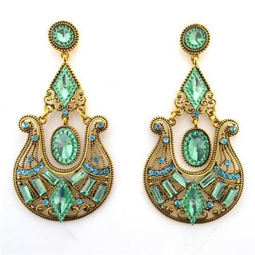 Green Brinco Grande Epic Holiday Gift Sale Chandelier Earrings Fashion Jewelry