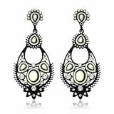 Nepal Tibetan Ethnic Womens Bohemian Resin Bead Crystal Water Drop Earrings
