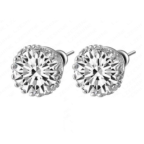 Stud Earrings Crystal Multi Prong 8mm Diamond Small Fashion Jewelry