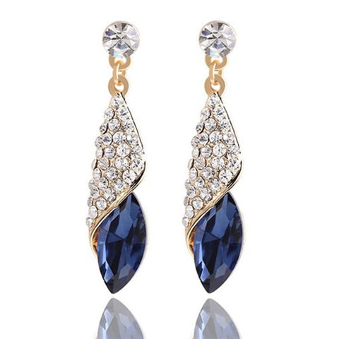 Blue Gold Plated Earrings