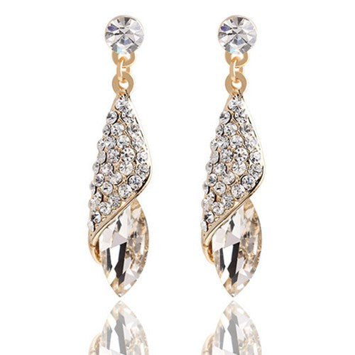 Clear Gold Plated Earrings