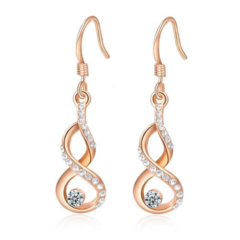 Infiniti Gold Plated Clear Earrings