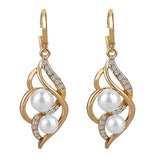 Pearls Drop Gold/Silver Earrings