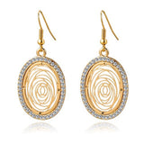 Round Gold Silver Plated Drop Earrings
