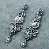 Chandelier Crystal White K Plated Earrings