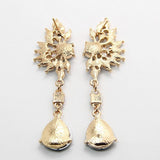 Vintage Party Chandelier Earrings Red Crystal Pearl Big Imitated Jewelry