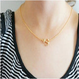 Anchor Gold Sideways Pendant