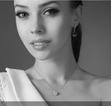 Silver Cube Square Crystal Pendant