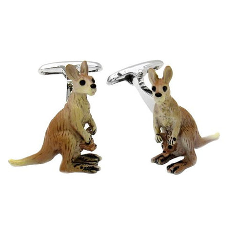 Kangaroo Australia Cufflinks Zoo Pouch Animal Joey