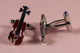 Red Acoustic Guitar Cufflinks