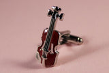 Red Acoustic Guitar Cufflinks