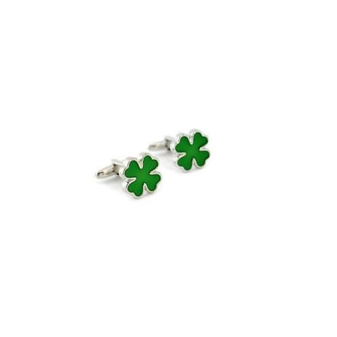 Green Clover Irish Shamrock Cufflinks