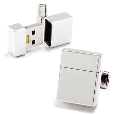 Silver USB 8Gb Cufflinks