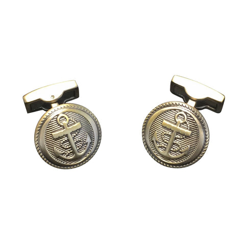 Sail Boat Anchor Gold Vintage Cufflinks