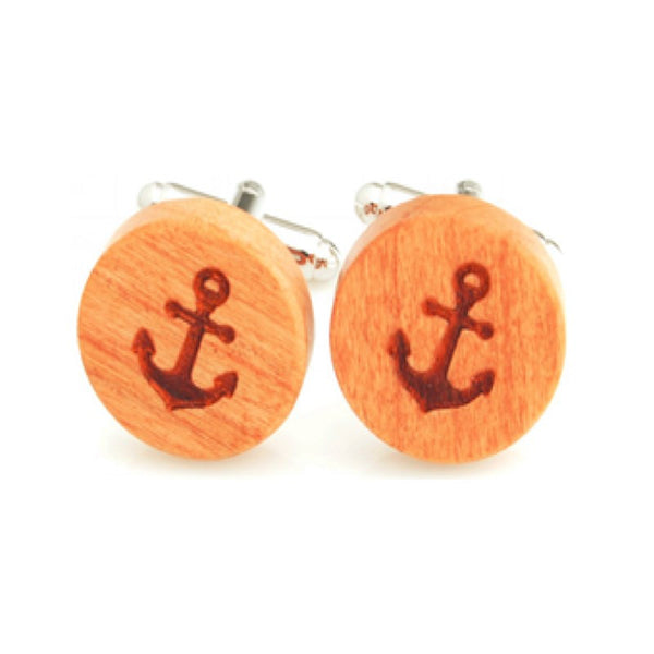 Anchor Wood Cufflinks