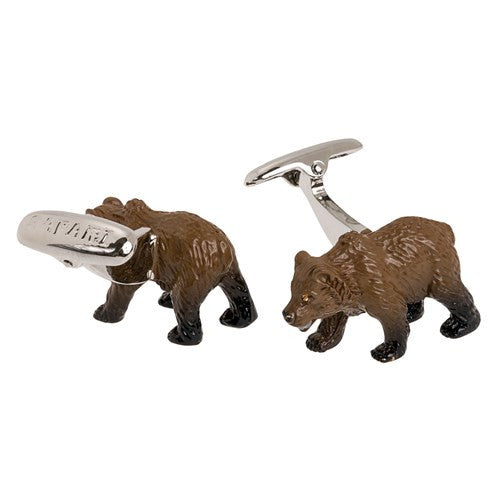 Bear Brown Forest Grizzly Zoo Cufflinks Fish Mammal Furry Chicago Animal Cub