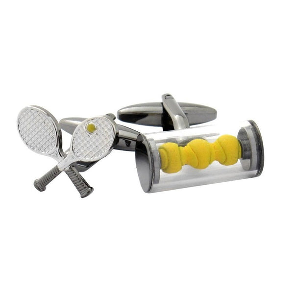 Tennis Racquet Ball Cufflinks