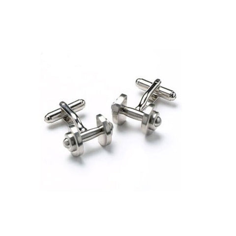 Silver Dumbbell Gym Cufflinks