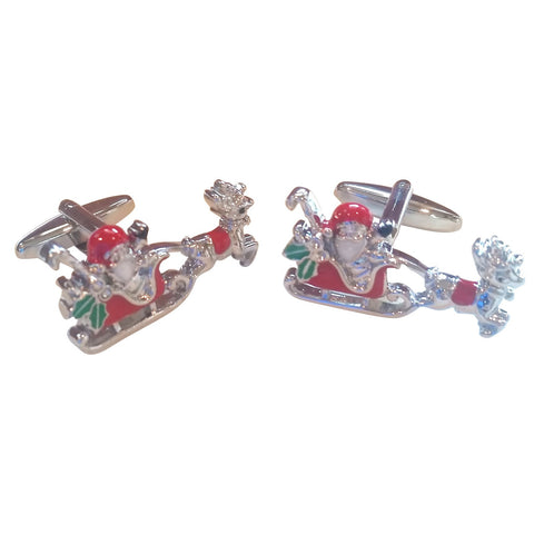 Santa Claus Rain Deer Christmas Cufflinks