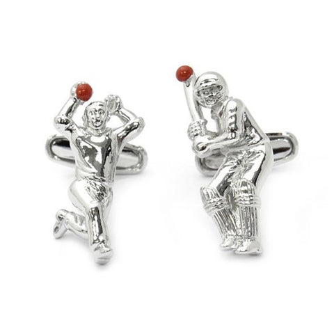 Cricket Bowler Ball Batsman Cufflinks