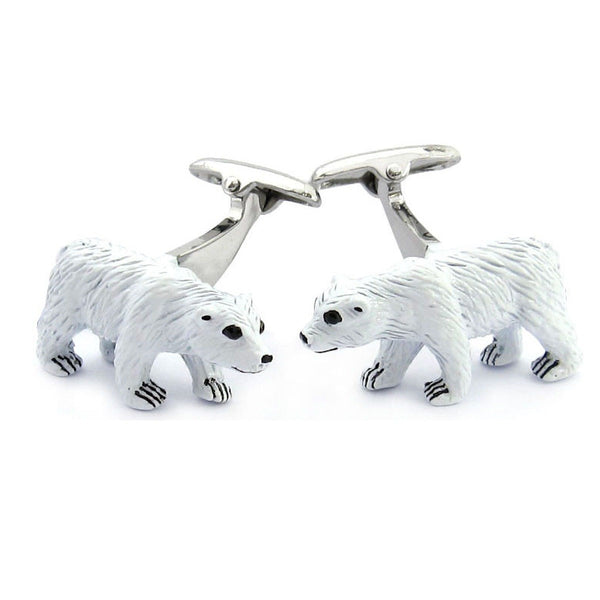 White Grizzly Polar Bear Cufflinks