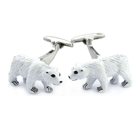 White Grizzly Polar Bear Cufflinks