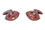 Pink oval gem cufflinks