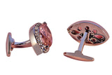 Pink oval gem cufflinks