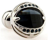 Black Pearl Circle cufflinks