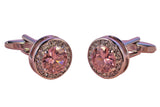 Pink Circle Gem cufflinks