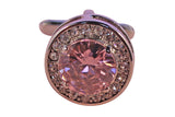 Pink Circle Gem cufflinks
