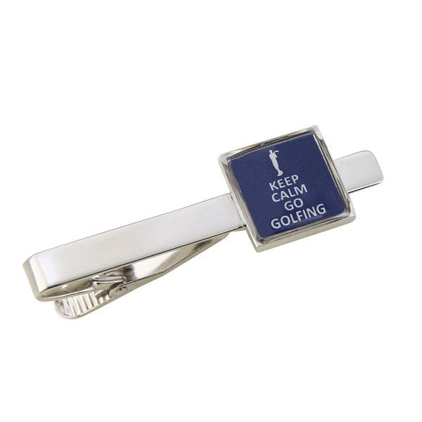 Keep Calm Go Golfing Tie Bar Clasp