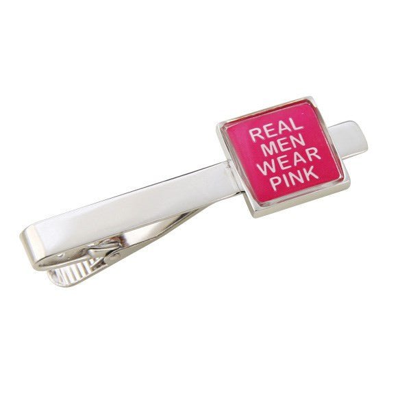 Real Men Wear Pink Tie Bar Clasp