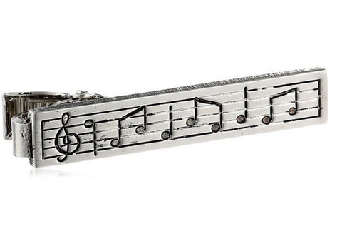 Music Note Musician Clasp Tie Clip Bar