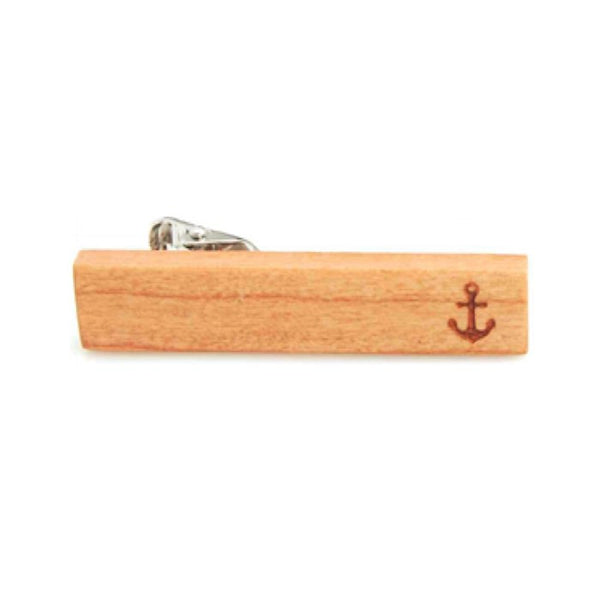 Anchor Wood Tie Clip Clasp Bar