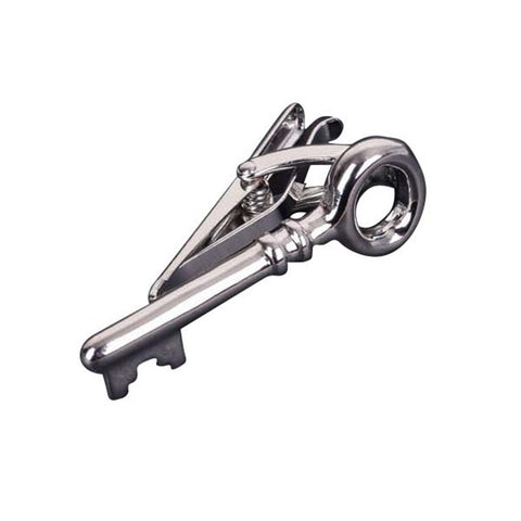 Silver Key To Success Tie Clip Clasp Bar