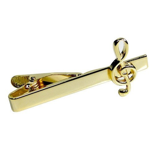 Gold Treble Music Note Musical Tie Clip