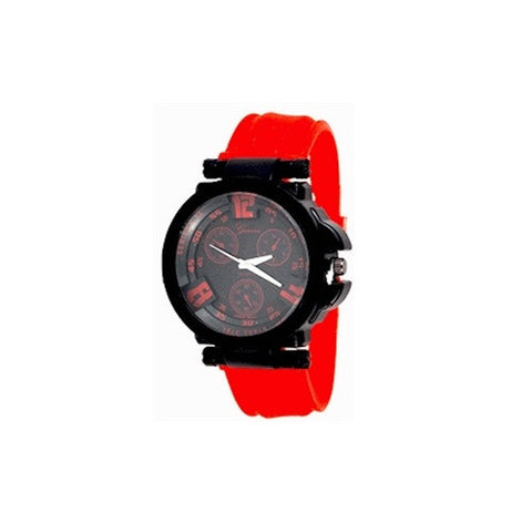 Mens Black Red Watch